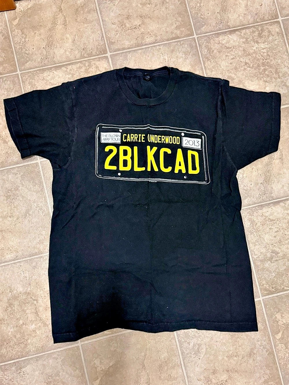 Carrie Underwood The Blown Away Tour 2013 2BLKCAD License Plate T-Shirt Graphic